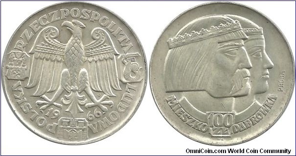 Poland 100 Złotych 1966-Mieszko i Dąbrówka (PRÓBA)