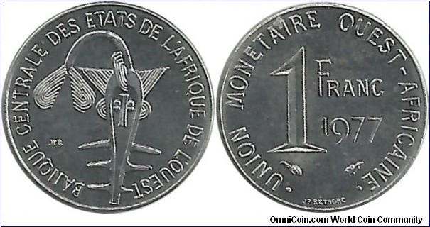 WestAfrican States 1 Franc 1977