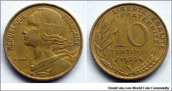 France 10 centimes.
1970