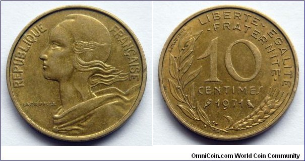 France 10 centimes.
1971