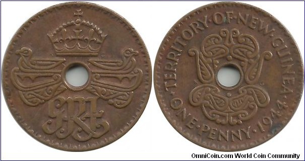 Territory of NewGuinea 1 Penny 1944 - George VI