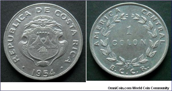 Costa Rica 1 colon.
1954