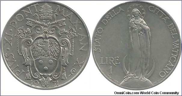 Vatican City 1 Lira 1931
