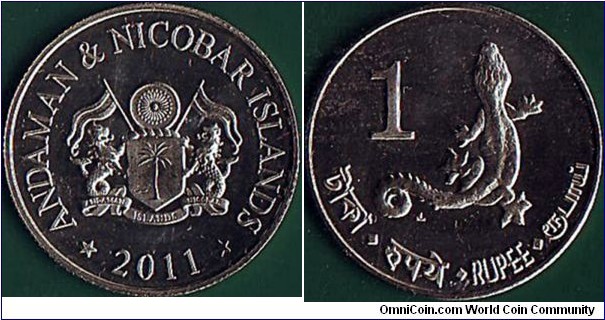 Andaman & Nicobar Islands 2011 1 Rupee.