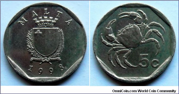 Malta 5 cents.
1998