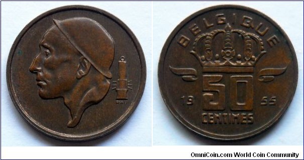 Belgium 50 centimes.
1955, Belgique