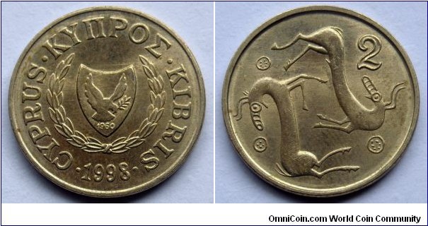 Cyprus 2 cents.
1998
