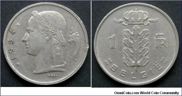 Belgium 1 franc.
1954, Belgie
