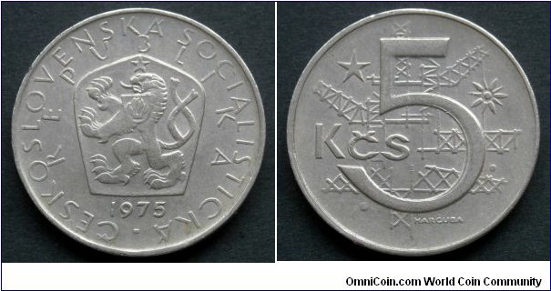Czechoslovakia 5 korun. 1975 (II)