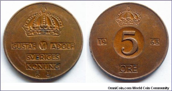 Sweden 5 ore.
1963 (II)