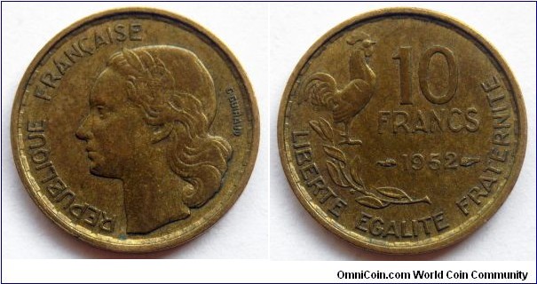 France 10 francs.
1952
