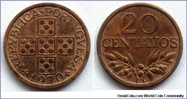 Portugal 20 centavos.
1970
