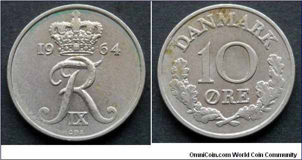 Denmark 10 ore.
1964