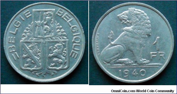 Belgium 1 franc.
1940, Belgie - Belgique