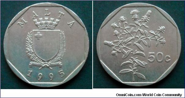Malta 50 cents.
1995