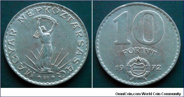 Hungary 10 forint.
1972