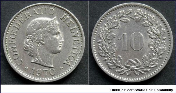 Switzerland 10 rappen.
1970