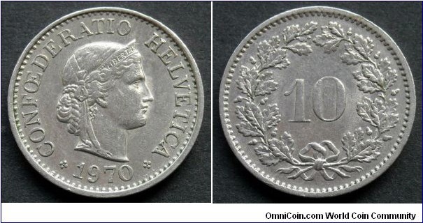 Switzerland 10 rappen.
1970