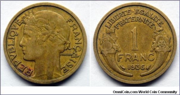 France 1 franc.
1936