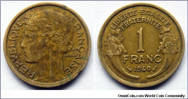 France 1 franc.
1940 (II)
