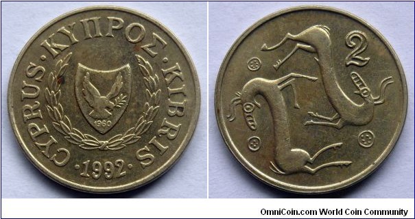Cyprus 2 cents.
1992