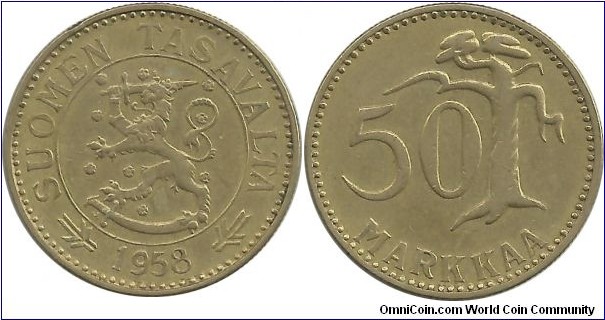 Finland 50 Markkaa 1958