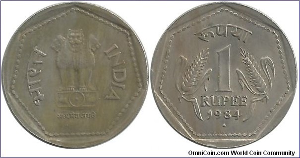 India-Republic 1 Rupee 1984(B)