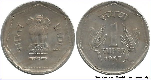 India-Republic 1 Rupee 1987(B)