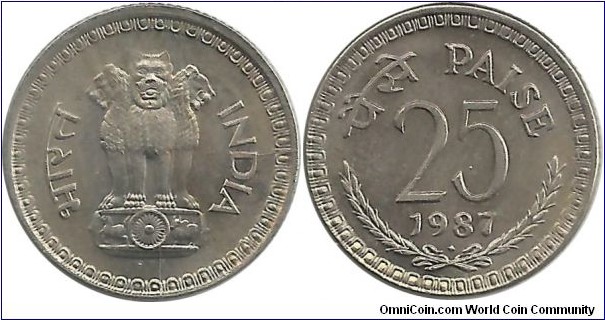India-Republic 25 Paise 1987(B)