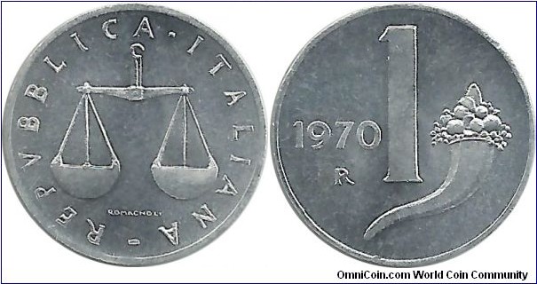 Italy 1 Lira 1970