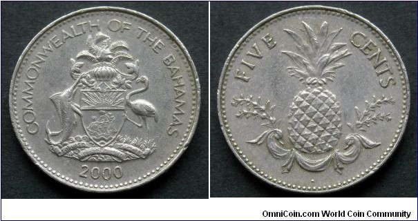 Bahamas 5 cents.
2000