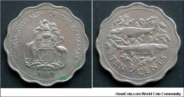 Bahamas 10 cents.
1989