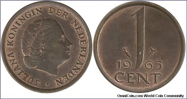 Netherlands 1 Cent 1965