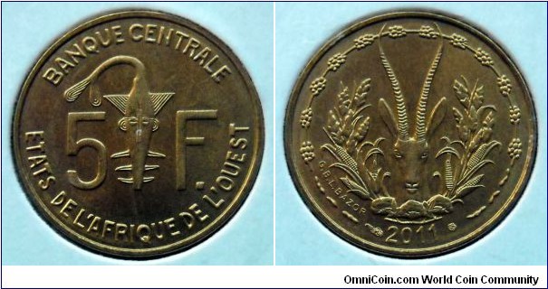 West African States 5 francs. 2011