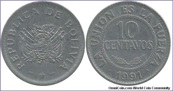 Bolivia 10 Centavos 1991