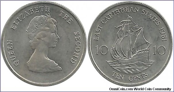 ECaribbeanStates 10 Cents 1981