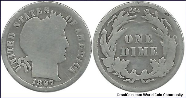 USA One Dime 1897