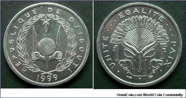 Djibouti 1 franc.
1999