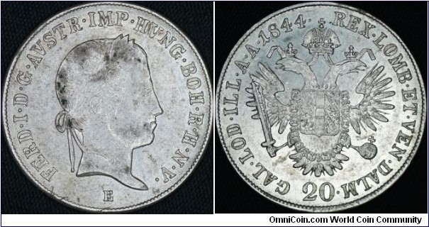 Silver 20 krajczar.