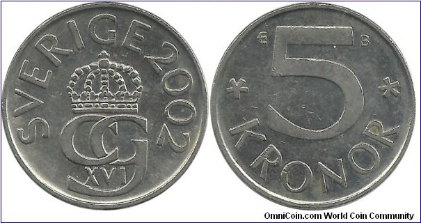 Sweden 5 Kronor 2002