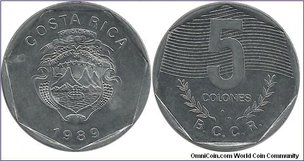 CostaRica 5 Colones 1989(v)