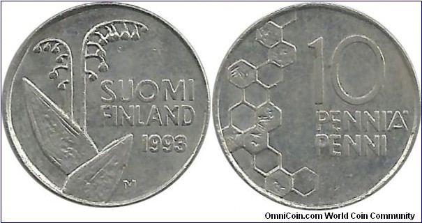 Finland 10 Penniä 1993M
