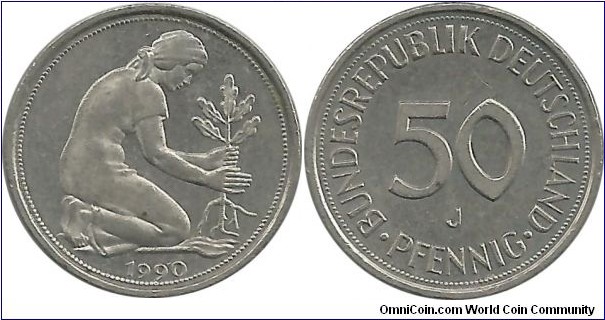 Germany-BRD 50 Pfennig 1990J