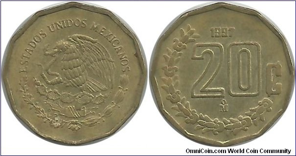 Mexico 20 Centavos 1997
