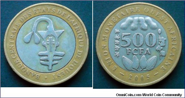 West African States 500 francs. 2005
