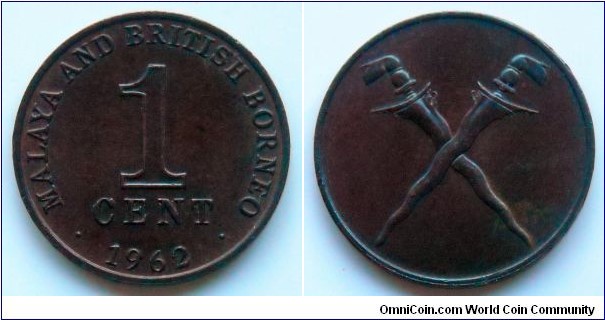 Malaya and British Borneo 1 cent.
1962 (II)