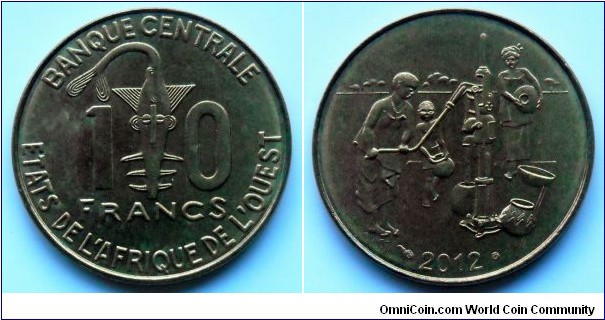 West African States 10 francs.
2012