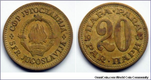 Yugoslavia 20 para.
1965 (III)