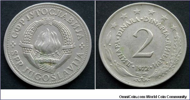 Yugoslavia 2 dinara.
1972