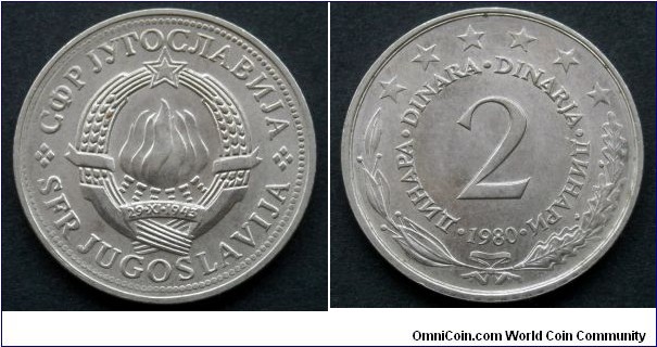 Yugoslavia 2 dinara.
1980